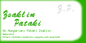 zsaklin pataki business card